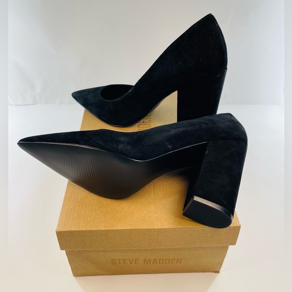 STEVEN MADDEN ZYLER BLACK SUEDE BRAND NEW WOMENS SIZE 11 PUMPS - Picture 6 of 9